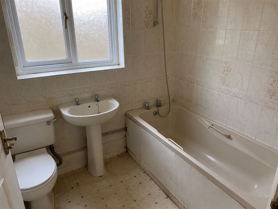 The bathroom before work started