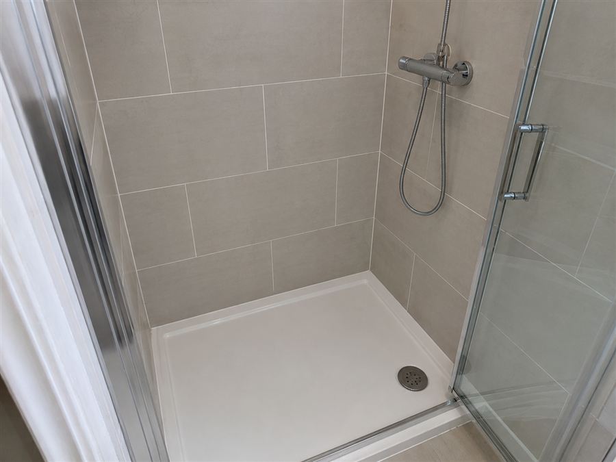 The finished shower area